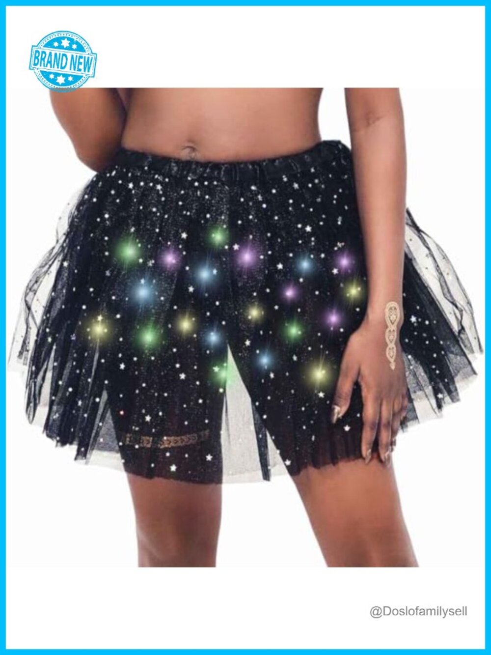 Light Up LED Tutu Skirt Tulle Glow Party Rave Festival Dance Costume